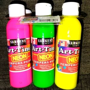 New! 6 Pack Sergeant Tempera Paint (Neon)